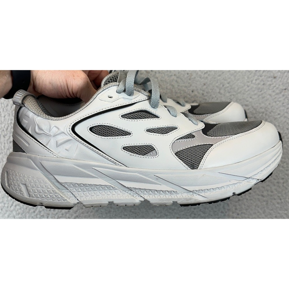 NEW Hoka Clifton L Athletics Shoes Mens 13 White Leather Mesh Lifestyle Running